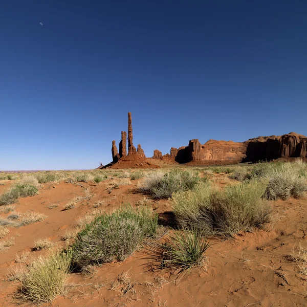 Maan met totempaal rock — Stockfoto