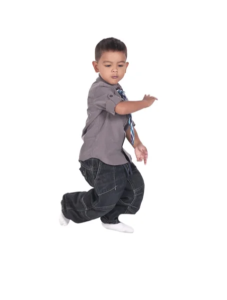 Söt liten pojke dans — Stockfoto