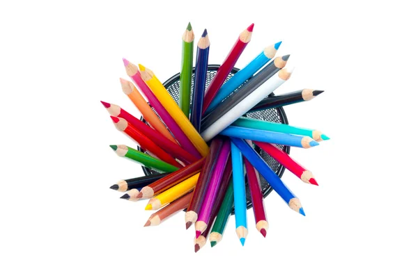 Colorful array of pencil crayons — Stock Photo, Image