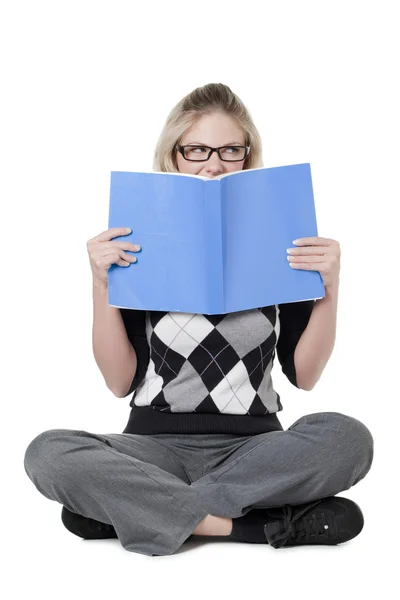 Woman holding book — Stock Photo, Image