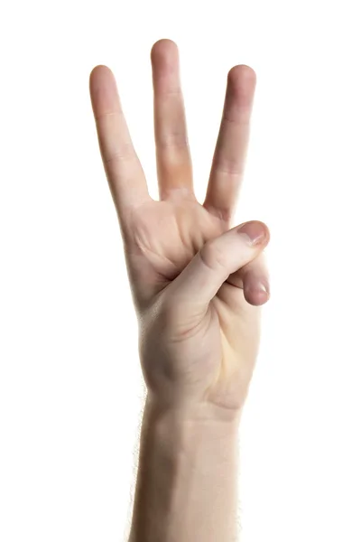 Number three hand gesture — Stock Photo, Image