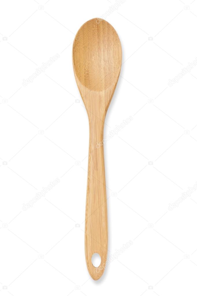 top view of a wooden spoon
