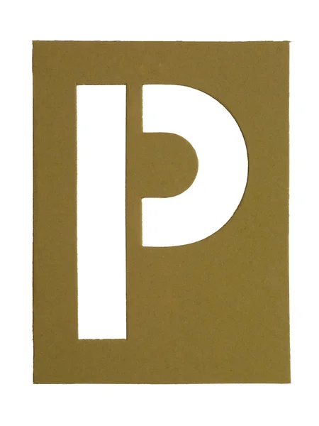 Cut out cardboard letter p — Stock Photo, Image