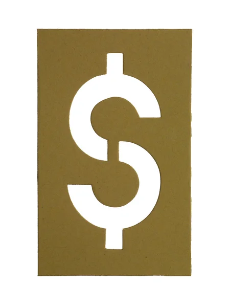 Cartão cortado sinal dólar — Fotografia de Stock