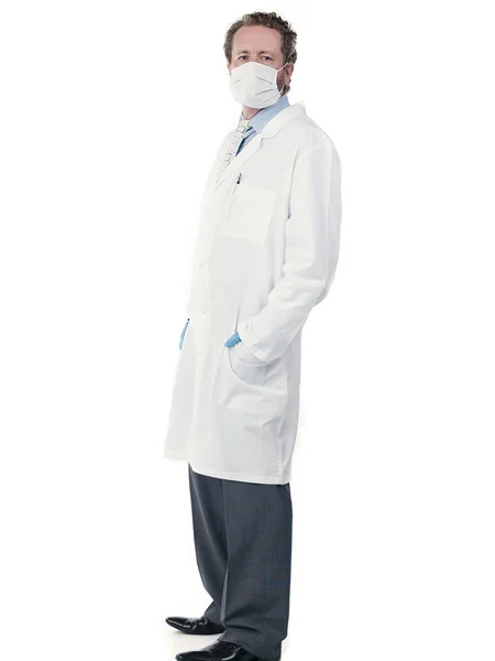 Full length image of a doctor wearing surgical mask — Stock Photo, Image