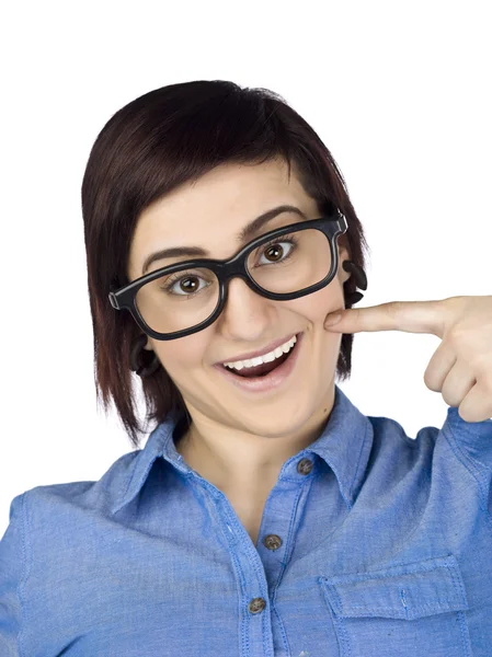 Smiling female with glasses — Stock Photo, Image