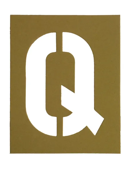 Cardboard with cut out letter q — Stock Photo, Image