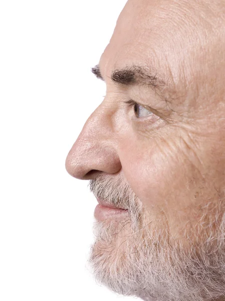 Old mans face side view — Stock Photo, Image