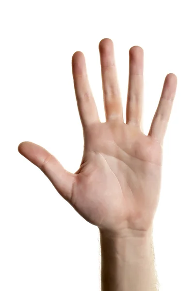 Mano humana con palma abierta Imagen de stock