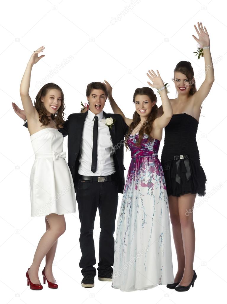 happy teenagers at the prom