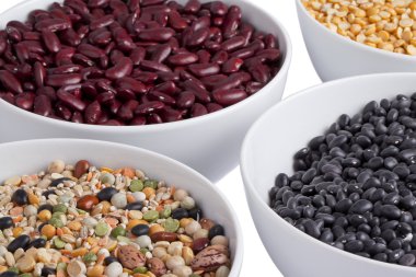 bowls full of beans and cereals clipart