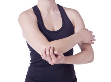 kadın onun dirseğini sürtünme