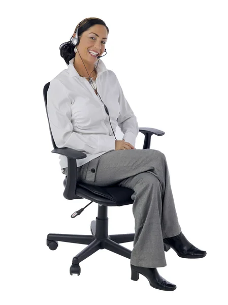 Een lachende medewerker van de klantenservice — Stockfoto