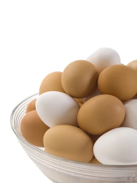 White and brown eggs — Stock Photo, Image