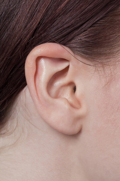 womans right ear