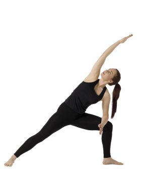 Yoga egzersiz yaparak genç bayan