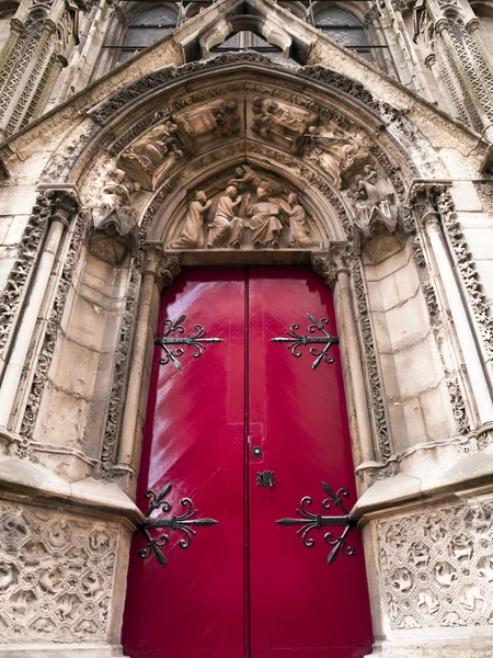 Large Red Doors in Paris — Stock Photo, Image