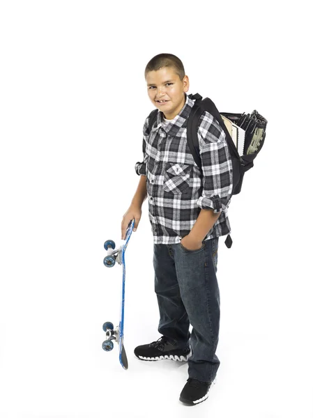 338 jongen met skateboard — Stockfoto