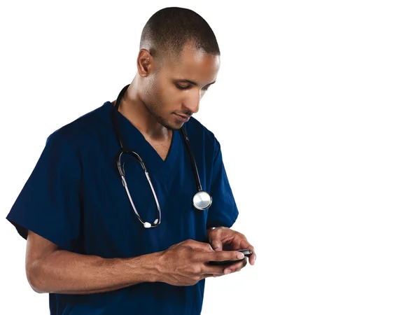 Doctor texting — Stock Photo, Image