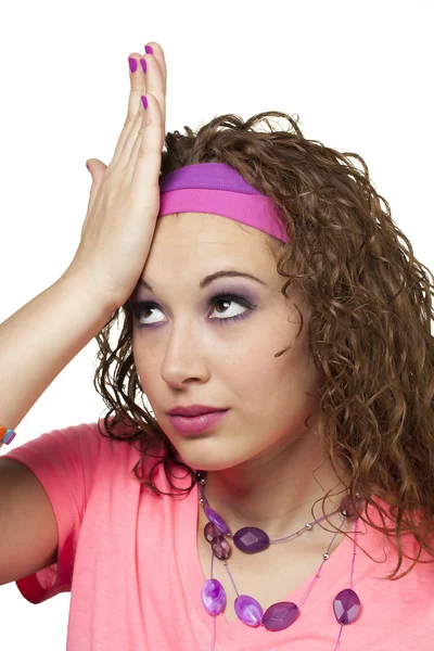 80s girl forgets — Stock Photo, Image