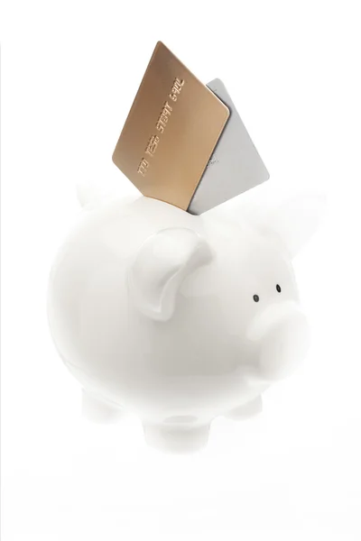 Cartão de crédito versus poupança — Fotografia de Stock