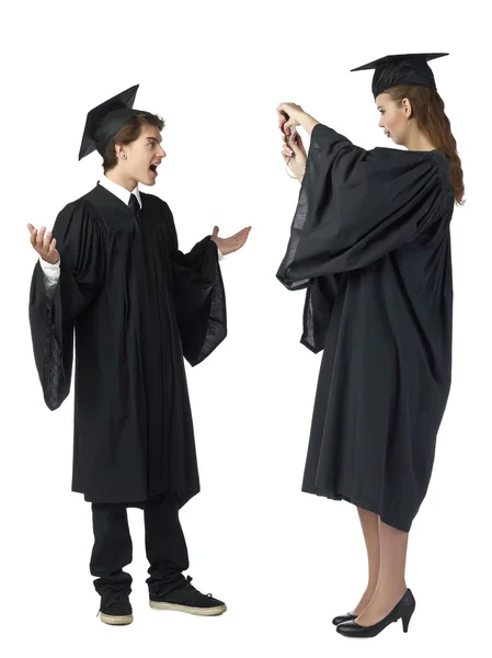 A lady taking picture to her classmate — Stock Photo, Image