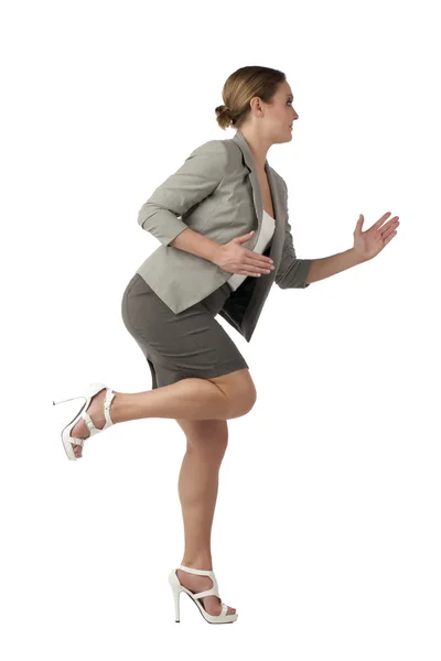 A running businesswoman — Stock Photo, Image