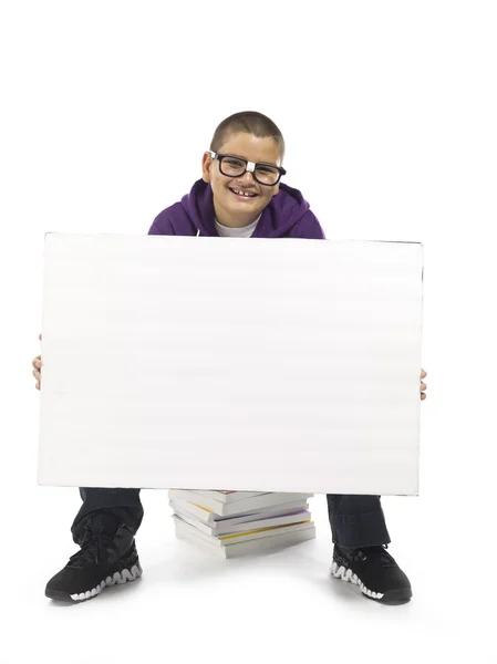 Holding whiteboard — Stock Photo, Image