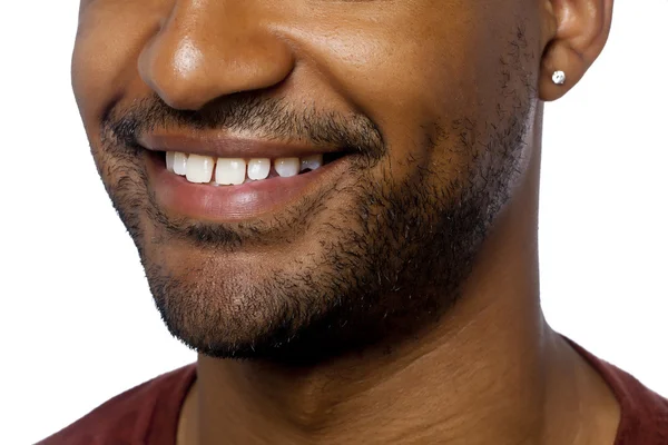 Cropped mans face with a smile — Stock Photo, Image