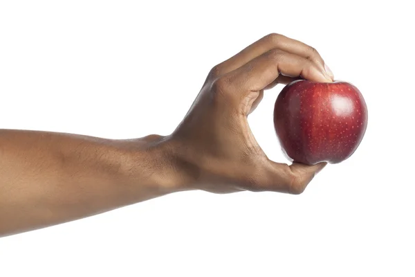 Human hand holding red apple — Stock Photo, Image