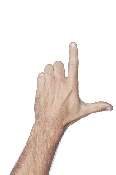 Mão humana com letra l — Fotografia de Stock