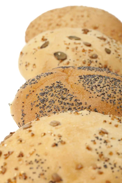 Petits pains kaiser avec garniture différente — Photo