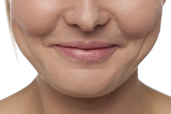 Μύτη και το στόμα του μια γυναίκα — Φωτογραφία Αρχείου