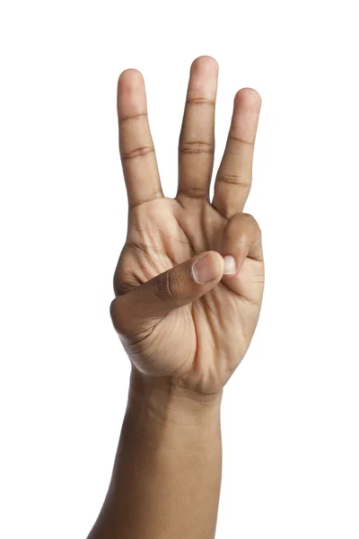 Número três gesto — Fotografia de Stock