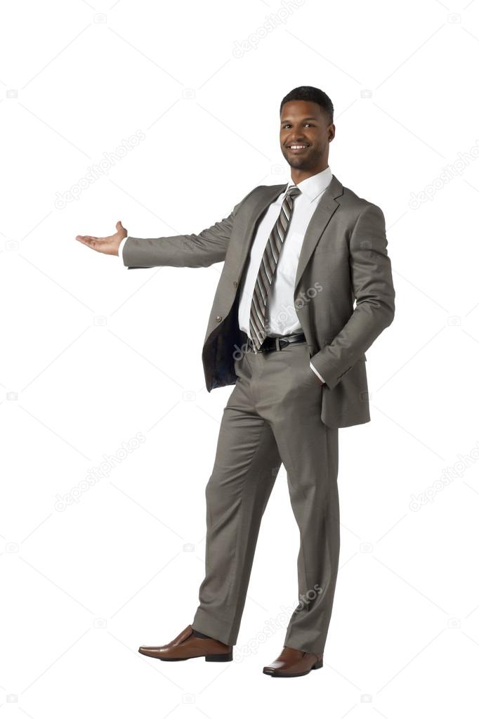 businessman extending his hand