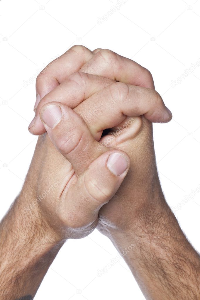 praying hands closeup