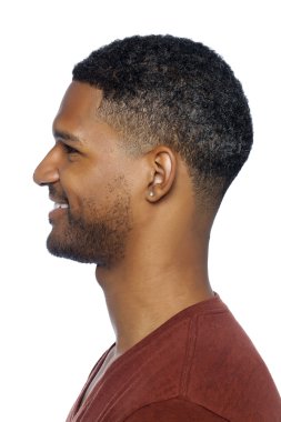 yan görünümü görüntü gülümseyen bir adam