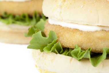 iki lezzetli hamburger portre