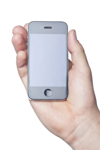 Smartphone in mano isolato — Foto Stock