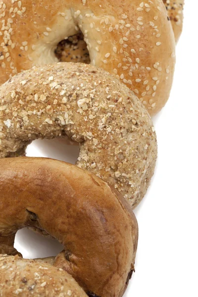 Stack of assorted bagels — Stock Photo, Image