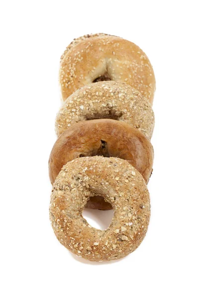 Stack of seeded bagels — Stock Photo, Image