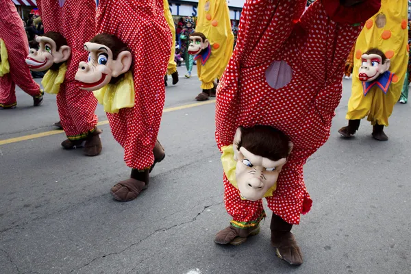 Vue recadrée du port du costume de singe rouge au toronto — Photo