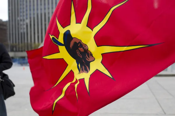 Close up shot of a red flag — Stock Photo, Image