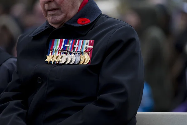 Imagem de um homem sênior com medalhas — Fotografia de Stock