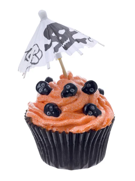 Cupcake with skull and canopy — Stock Photo, Image