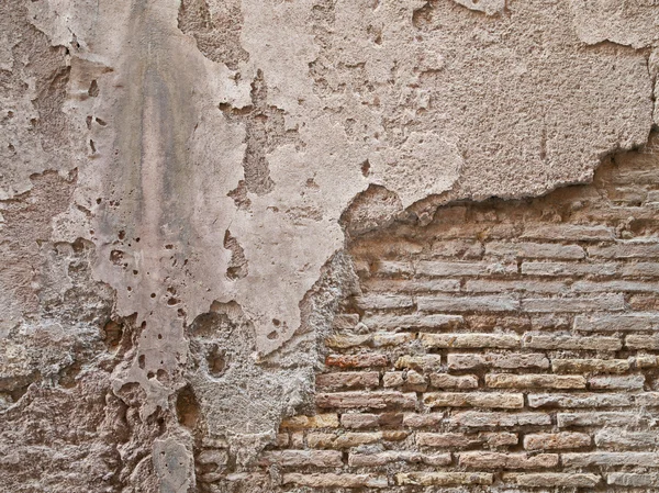 Plan rapproché d'un vieux mur de briques — Photo