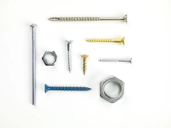 Flat Shot Screws and Nuts — Stock Photo, Image