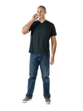 muhteşem adam cep telefonunu kullanma