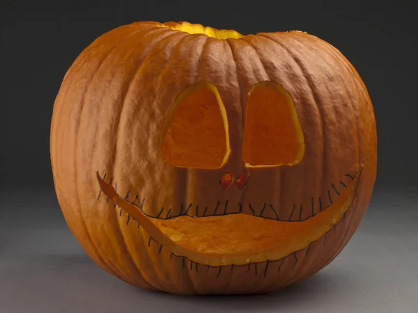 Carved orange pumpkin — Stock Photo, Image