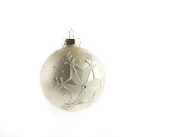 Close up of white christmas bauble — Stock Photo, Image